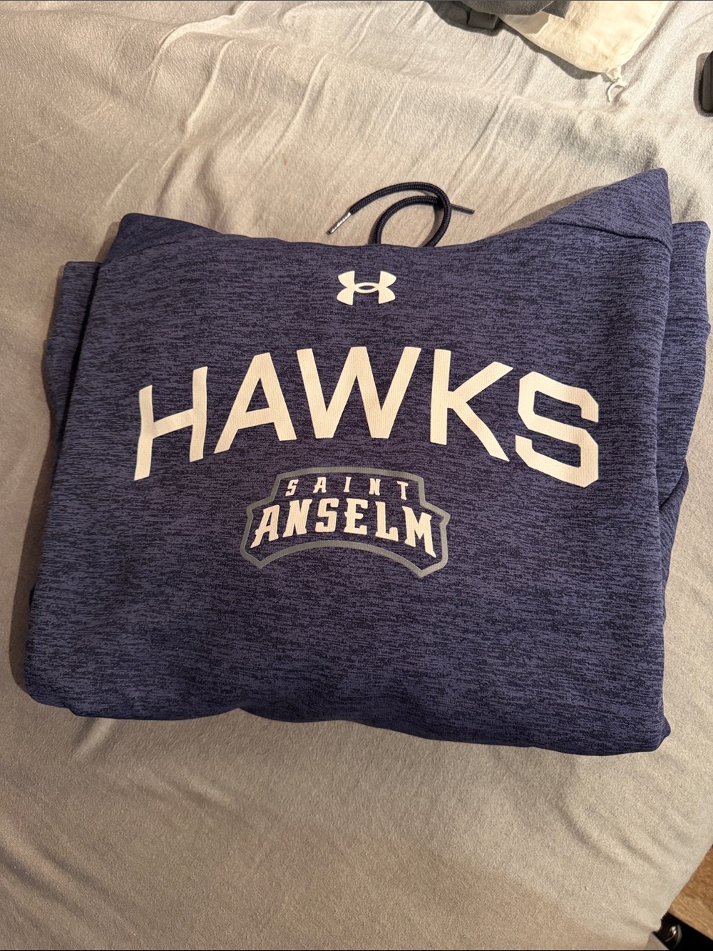 Under Armour Navy Blue Saint Anselm Hawks Pullover Hoodie